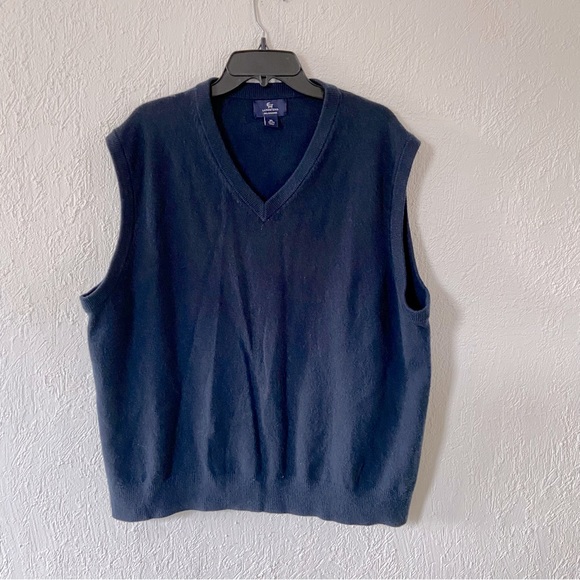 Lands’ End Cashmere Sweater Vest V Neck Timeless Academia Business Preppy Sz XL - Picture 4 of 6